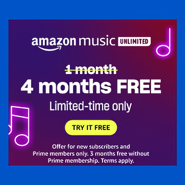An advertisement for Amazon Music