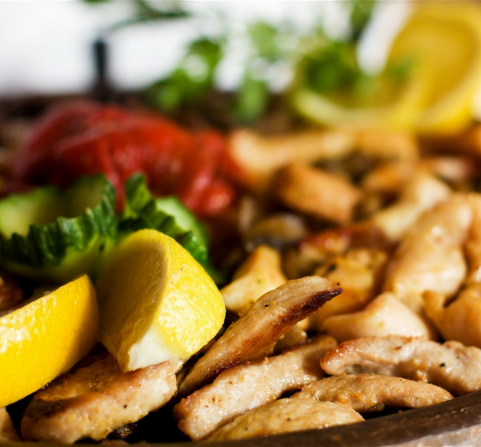 A close up of a plate of delicious food 