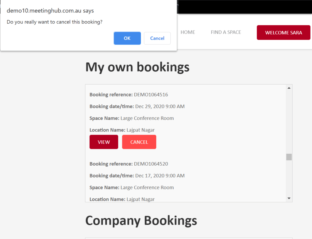 Confirming a Tentative Booking