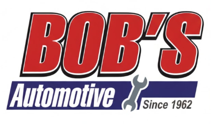 Bob's Automotive logo, red text "BOB'S" over "Automotive" in blue, wrench icon, "Since 1962."
