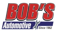 Bob's Automotive logo, red text "BOB'S" over "Automotive" in blue, wrench icon, "Since 1962."