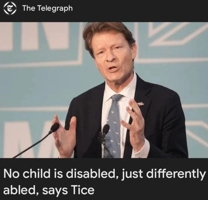 Screenshot of The Telegraph's Google feed thumbnail featuring Reform UK deputy leader, Richard Tice.