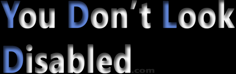 The words You Don't Look Disabled.com.  Humans aged 18+ only. 