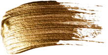 Golden brush stroke on white background.
