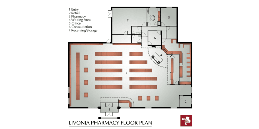 Livonia Pharmacy Floor Plan