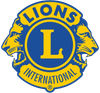Lions Clubs International logo: Blue circle with 