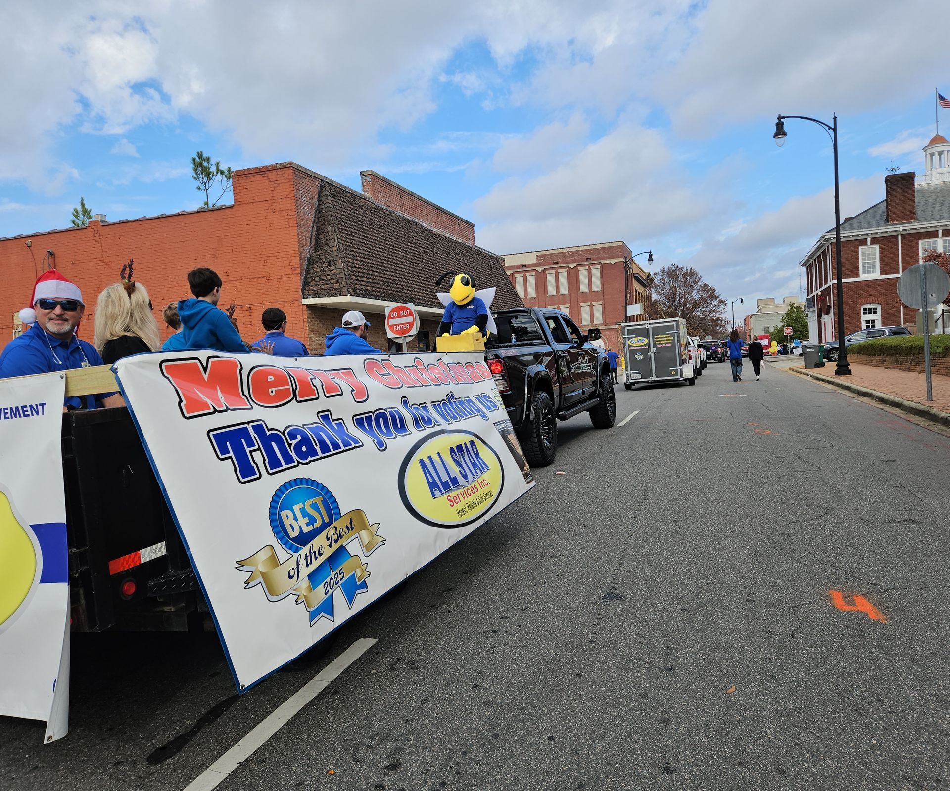 A parade float with a