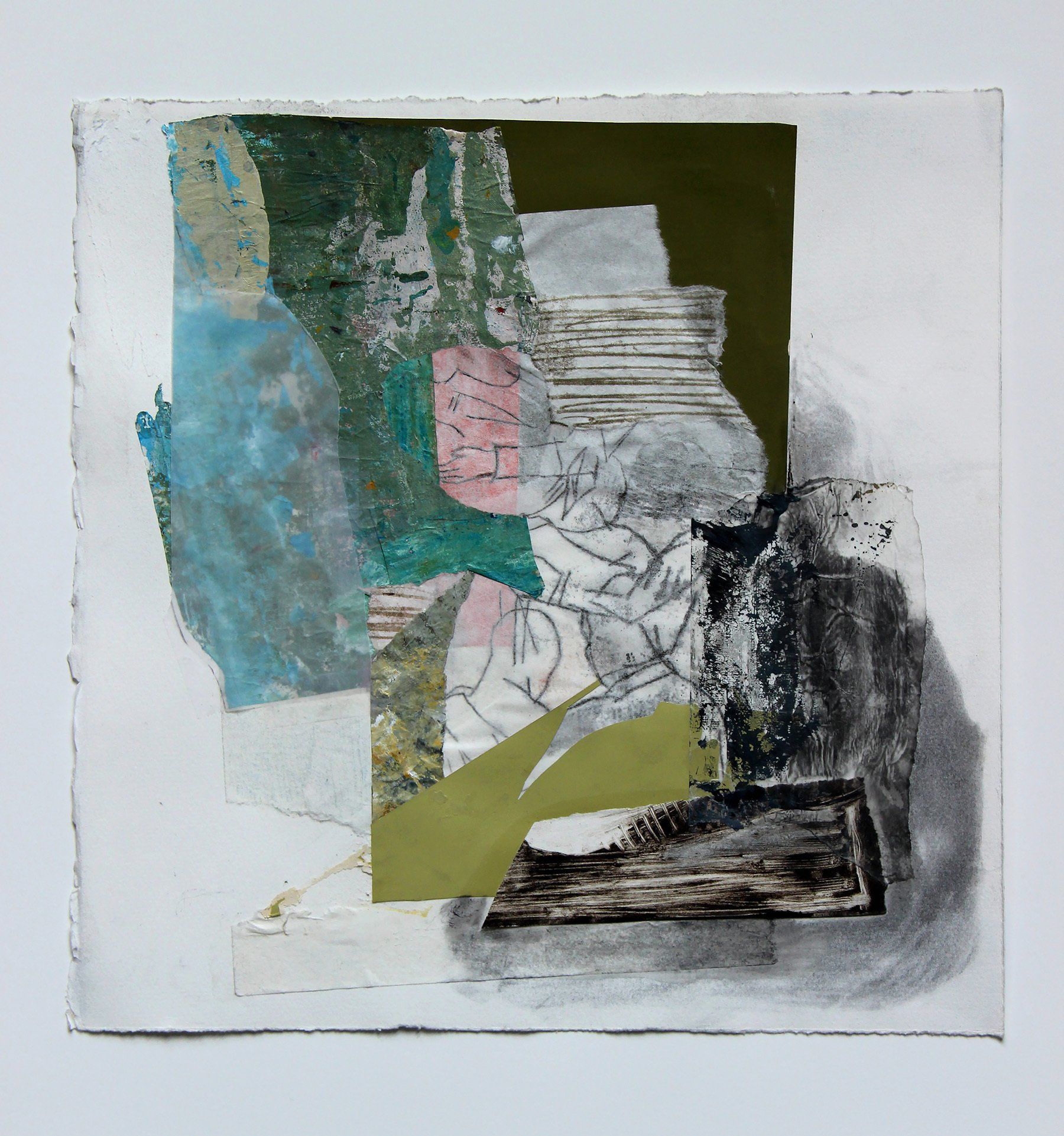 Couple. 2018, Mixed media, monotype and collage on paper,15 x 15 in.