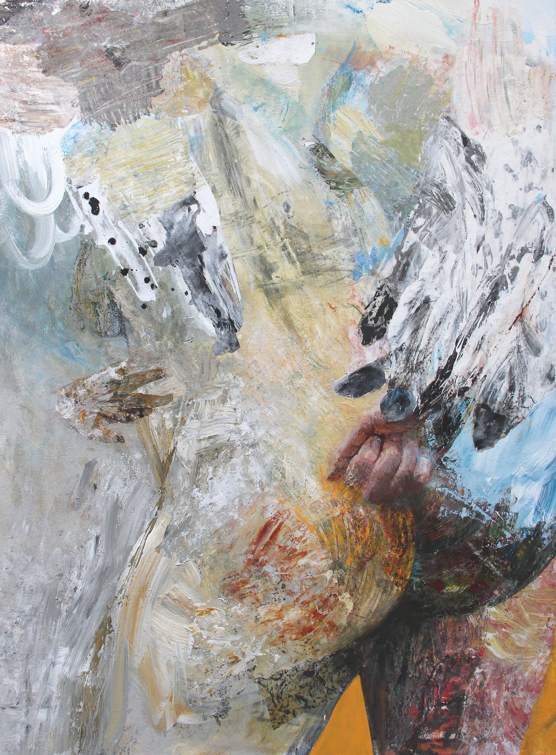 Nemesis. 2018, Mixed media and collage on canvas, 50