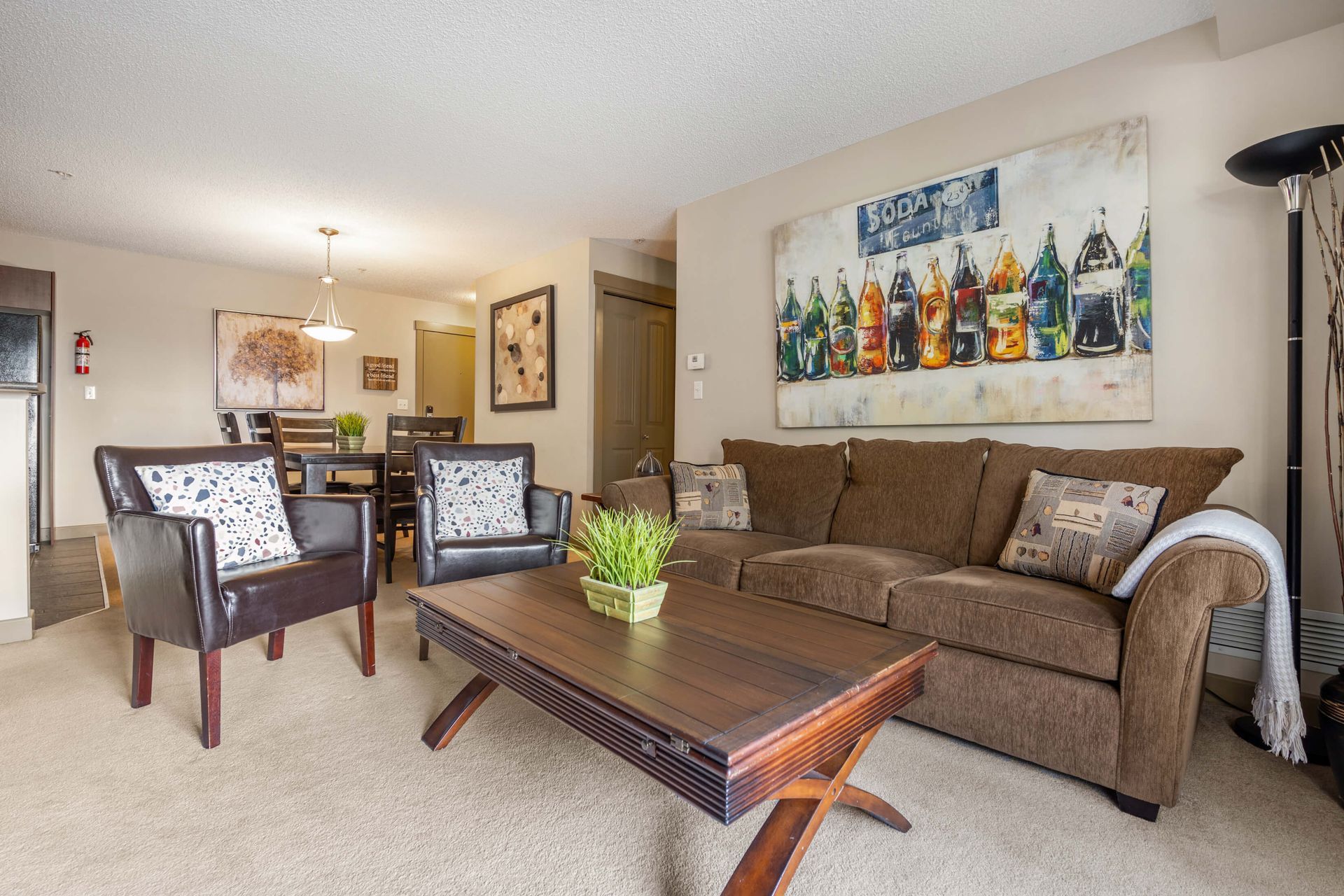 Living room at the Lake Windermere Pointe Condos in Invermere, BC managed by Aisling Baile Property Management