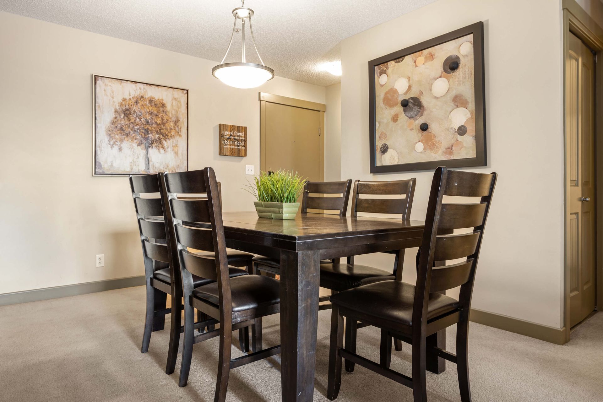 Dining area at the Lake Windermere Pointe Condos in Invermere, BC managed by Aisling Baile Property Management