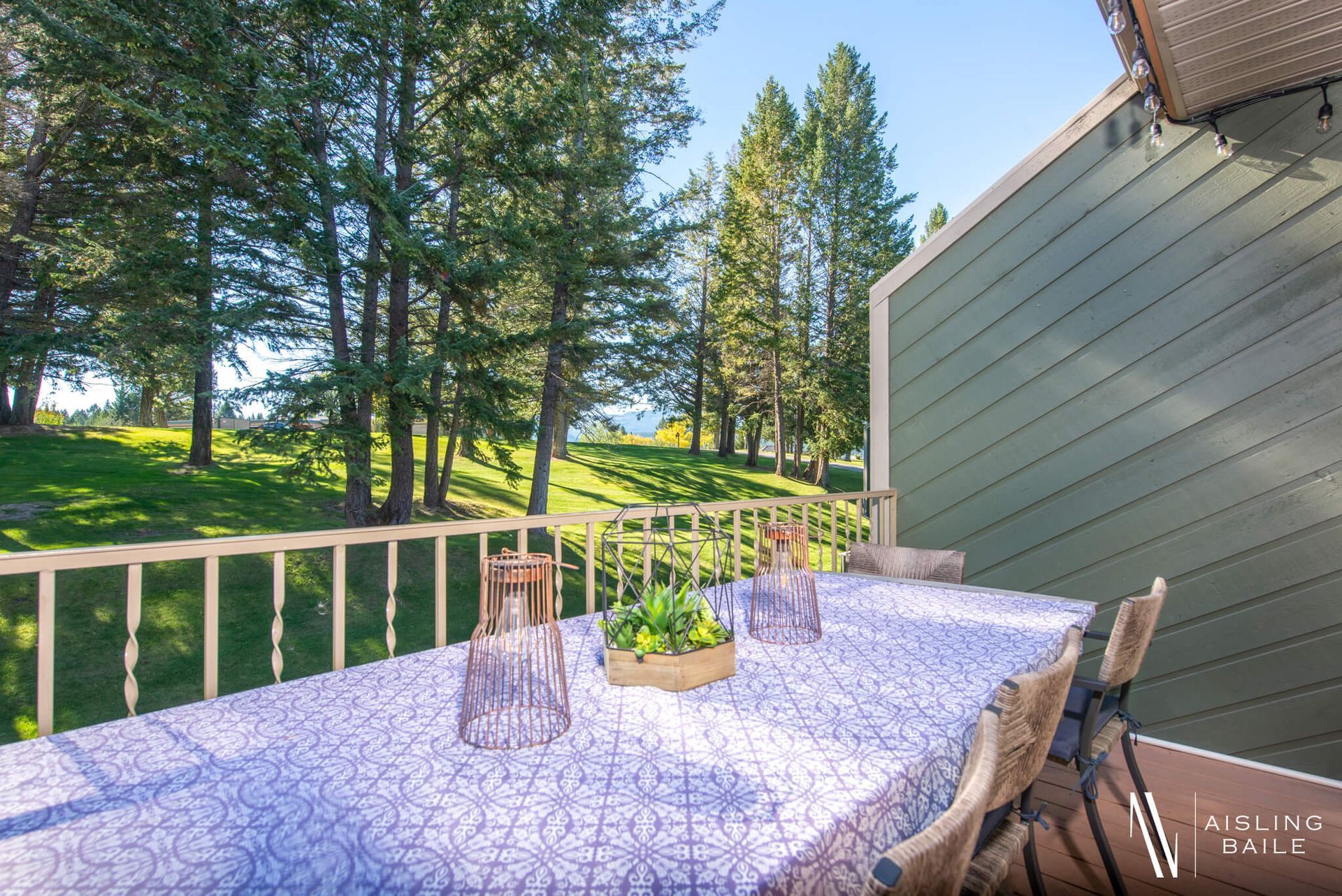 Private patio of Cherished Memories, an Invermere Windermere BC Vacation Rental hosted by Aisling Baile Property Management.