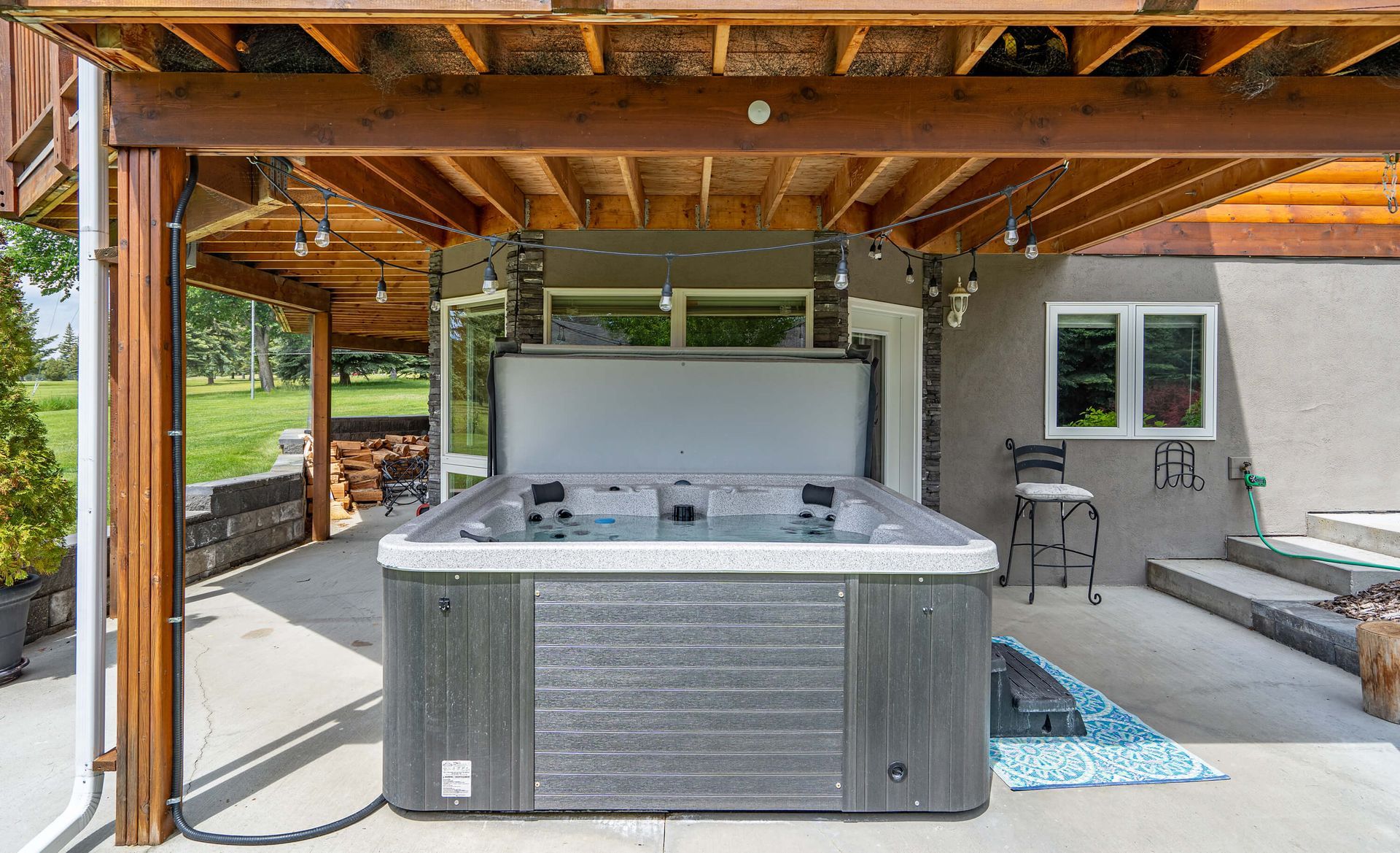 Private hot tub of  of the Fairway17, a Windermere BC Vacation Rental hosted by Aisling Baile Property Management.