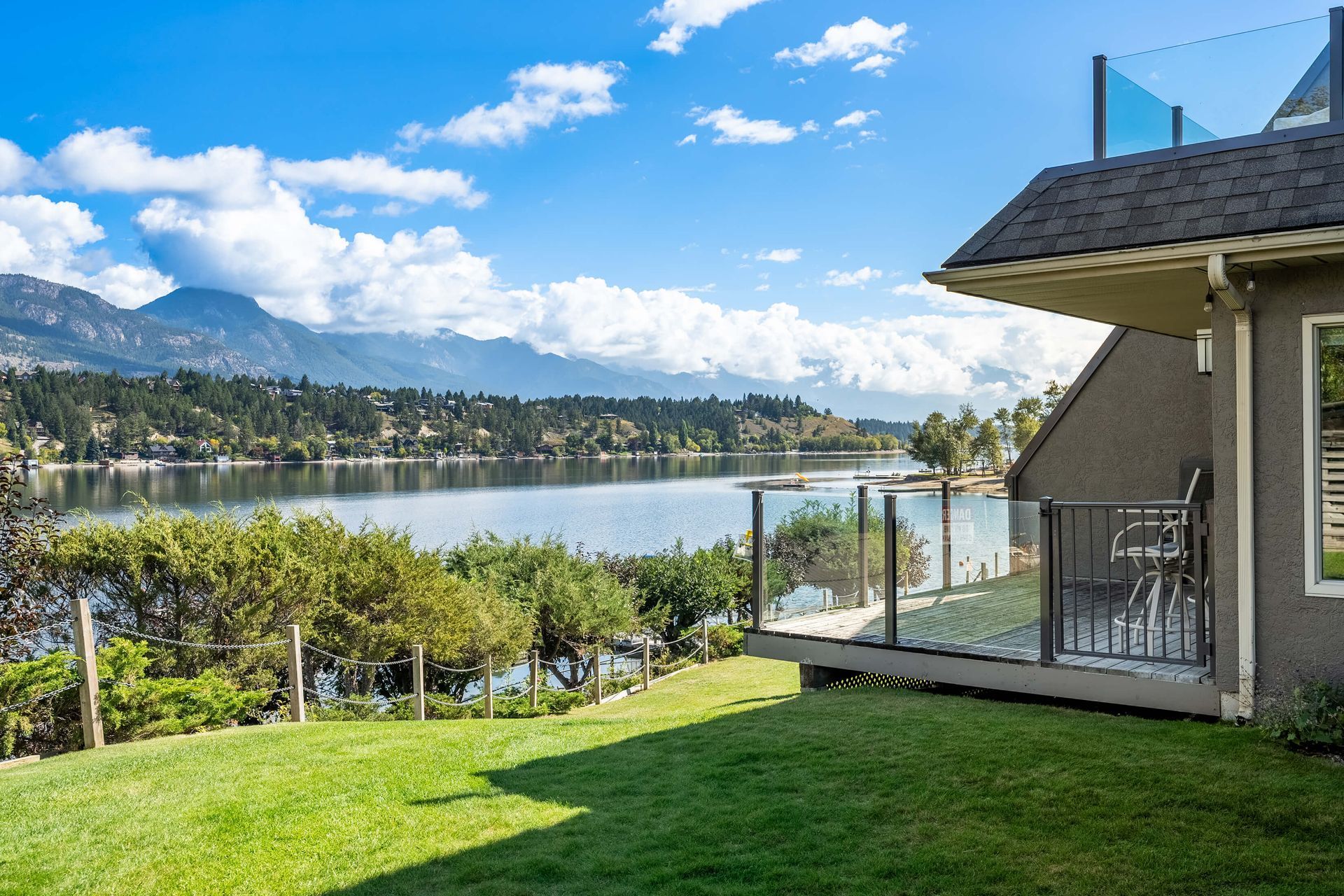 Lake views from the walkout patio of Bay Breeze in Invermere, BC.