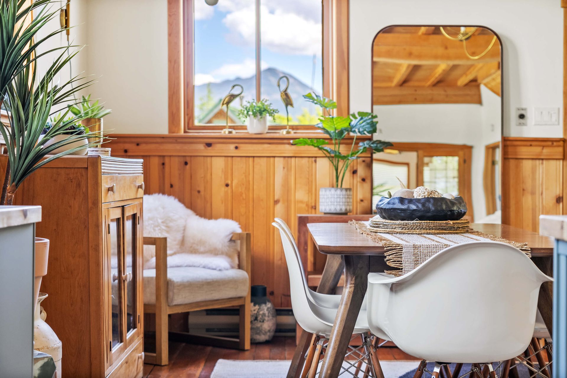 Peek inside the living room of the Bauhaus, a short-term rental in Calgary.
