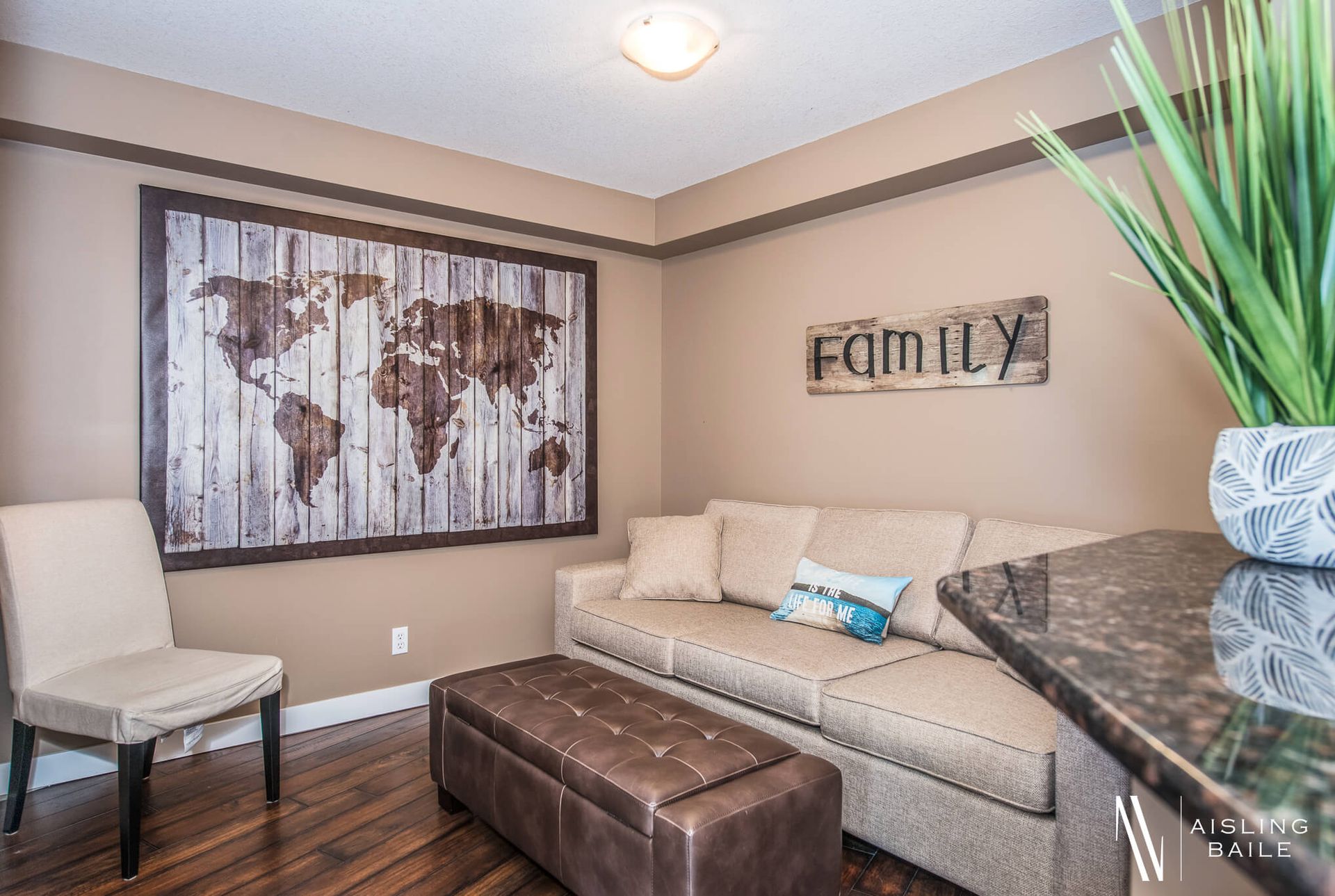 Den with pull-out couch in the Stylish condo of Lake Windermere Pointe in Invermere, a BC Vacation Rental hosted by Aisling Baile Property Management.