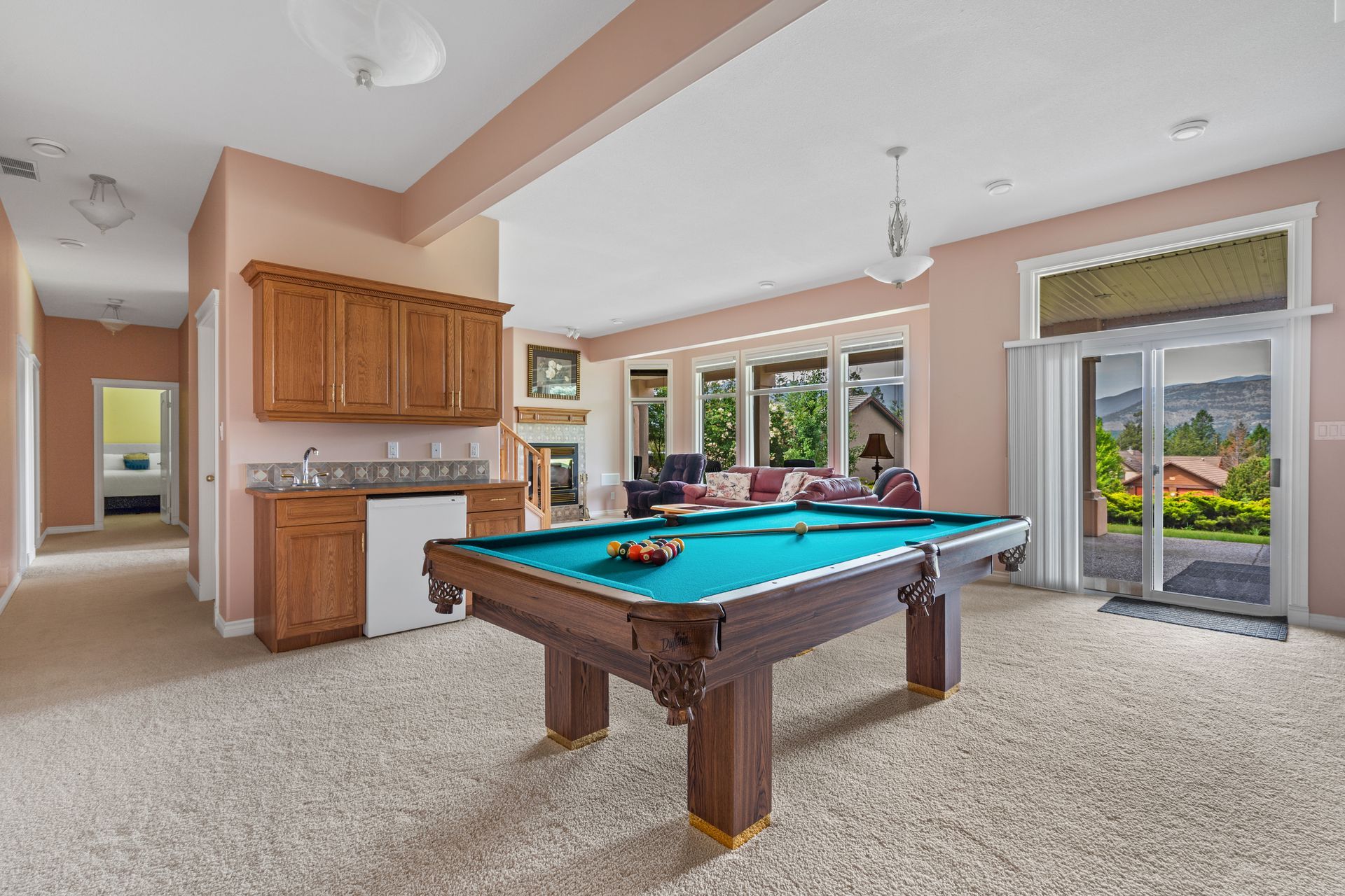 Pool table of the Mountain Top, a Fairmont Hot Springs BC Vacation Rental hosted by Aisling Baile Property Management.