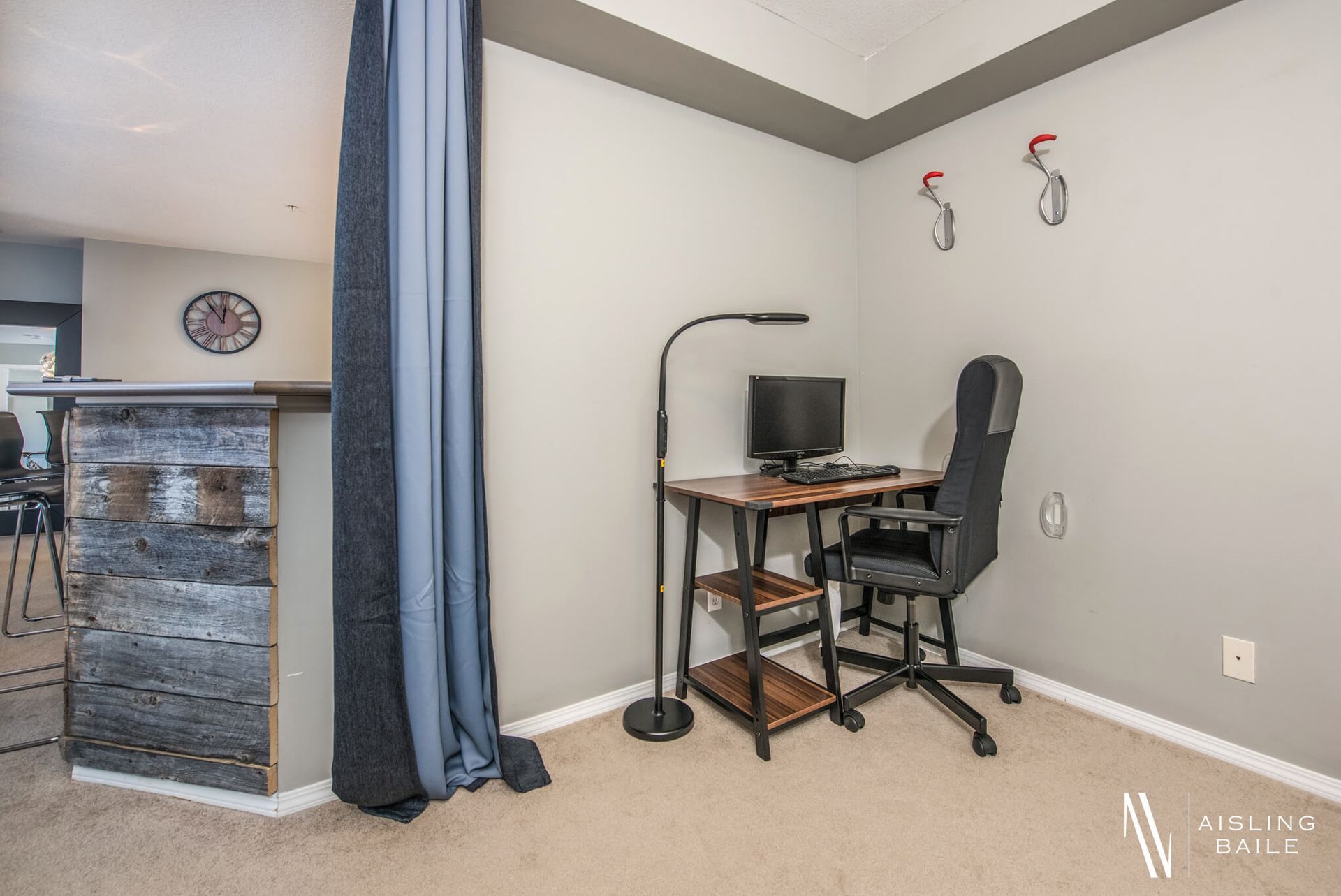 Den office at the Trendy condo at Lake Windermere Pointe in Invermere, a BC Vacation Rental hosted by Aisling Baile Property Management.
