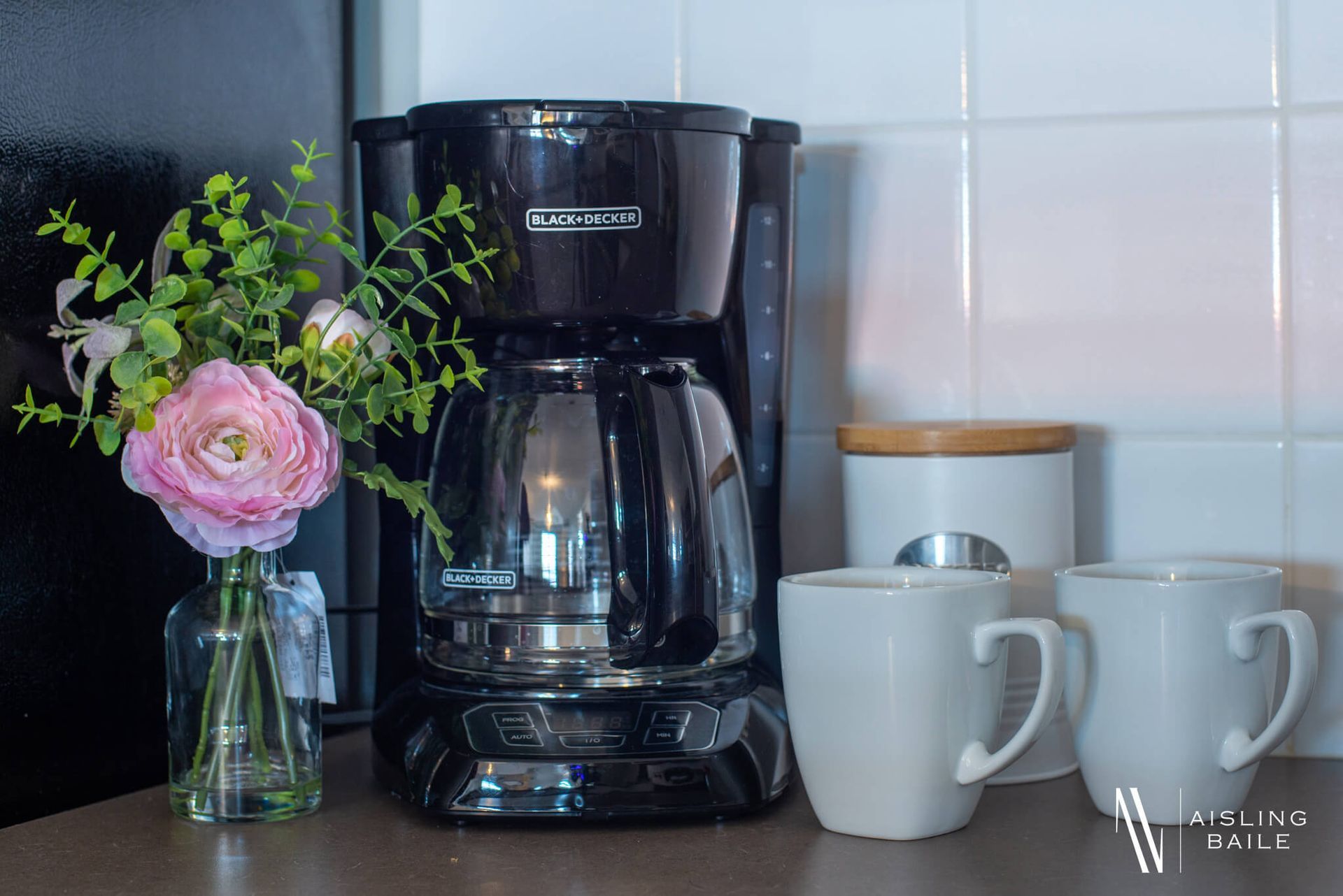 Coffee maker included at the Trendy condo at Lake Windermere Pointe in Invermere, a BC Vacation Rental hosted by Aisling Baile Property Management.