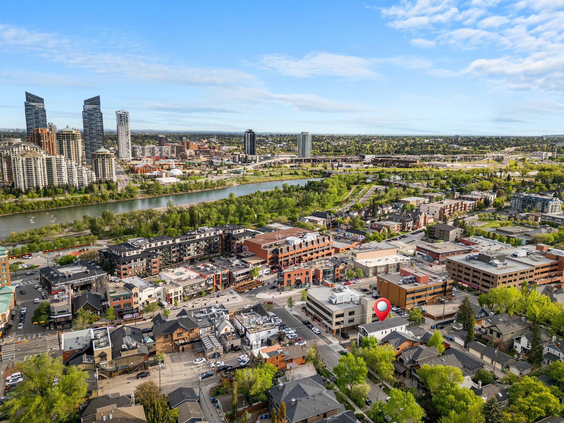 Kensington neighbourhood with a location pin for our new La Maison vacation rental | Aisling Baile Property Management.
