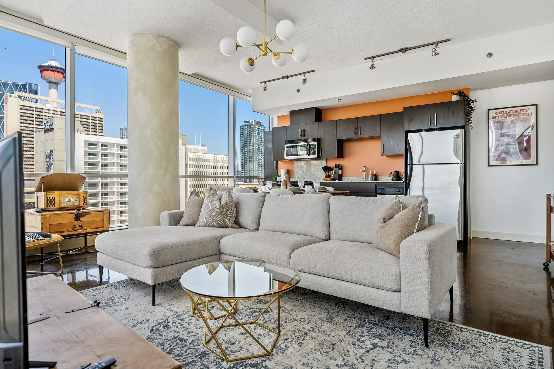 Emerald, a 2-bedroom condo in Calgary's Beltline district with views of the Calgary tower.