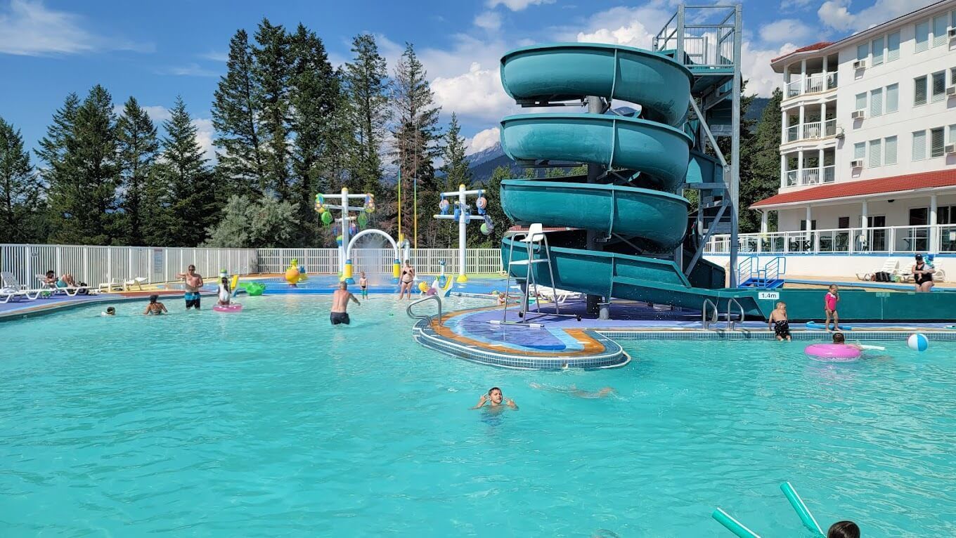 Fairmont Hilltop Waterpark 2-min walk from the Fairmont Villa, a BC Vacation rental hosted by Aisling Baile Property Management.