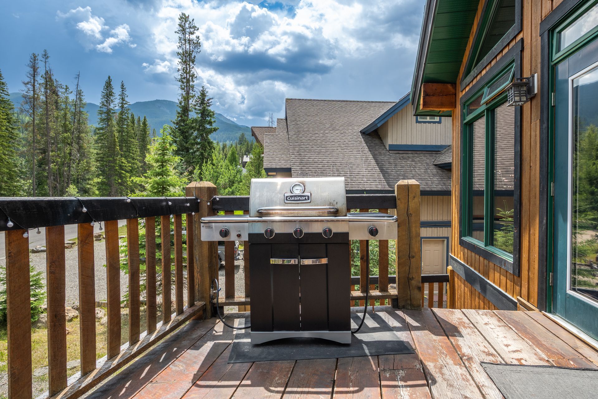 BBQ of the Greywolf Lodge in Panorama Mountain Resort. A BC Vacation Rental hosted by Aisling Baile Property Management.