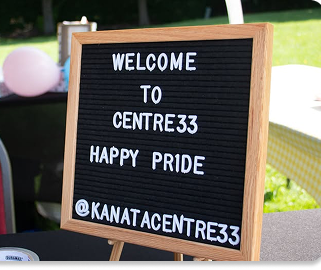 Centre 33 Happy Pride sign