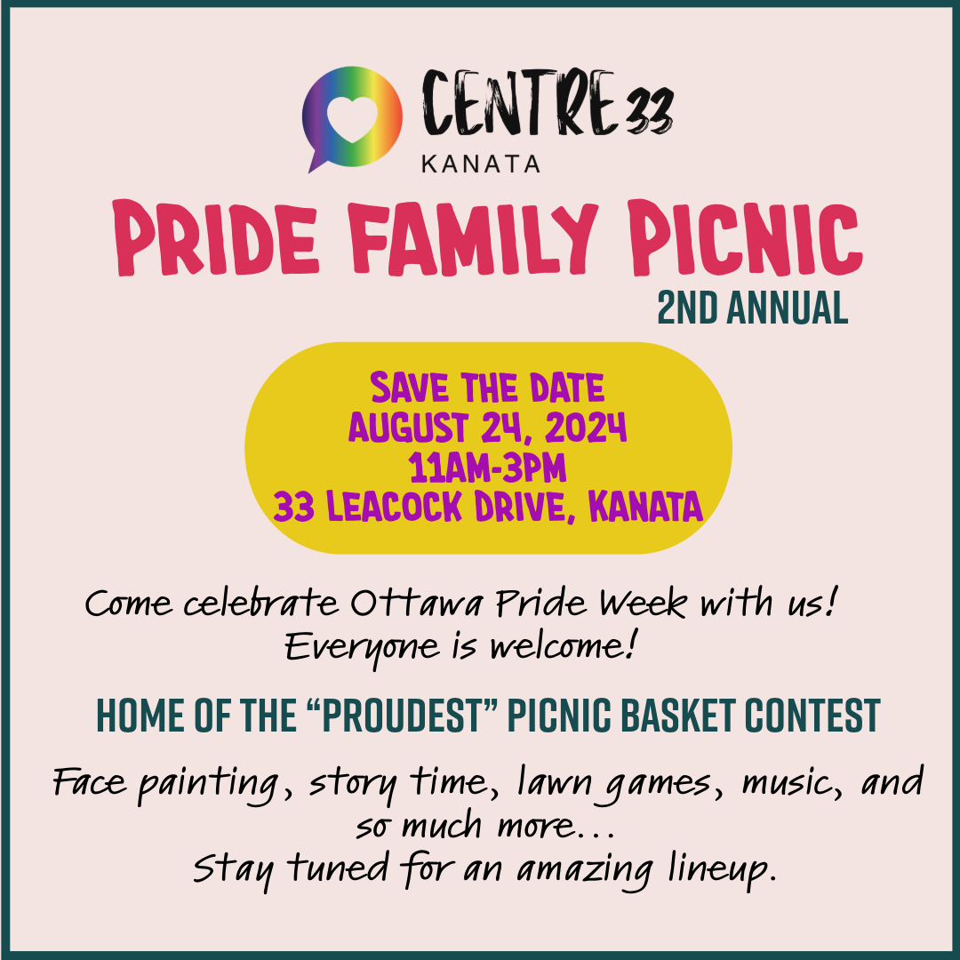Centre33, 2SLGBTQIA+ Kanata Ottawa, Children Youth
Pride Family Picnic
Capital Pride 2024