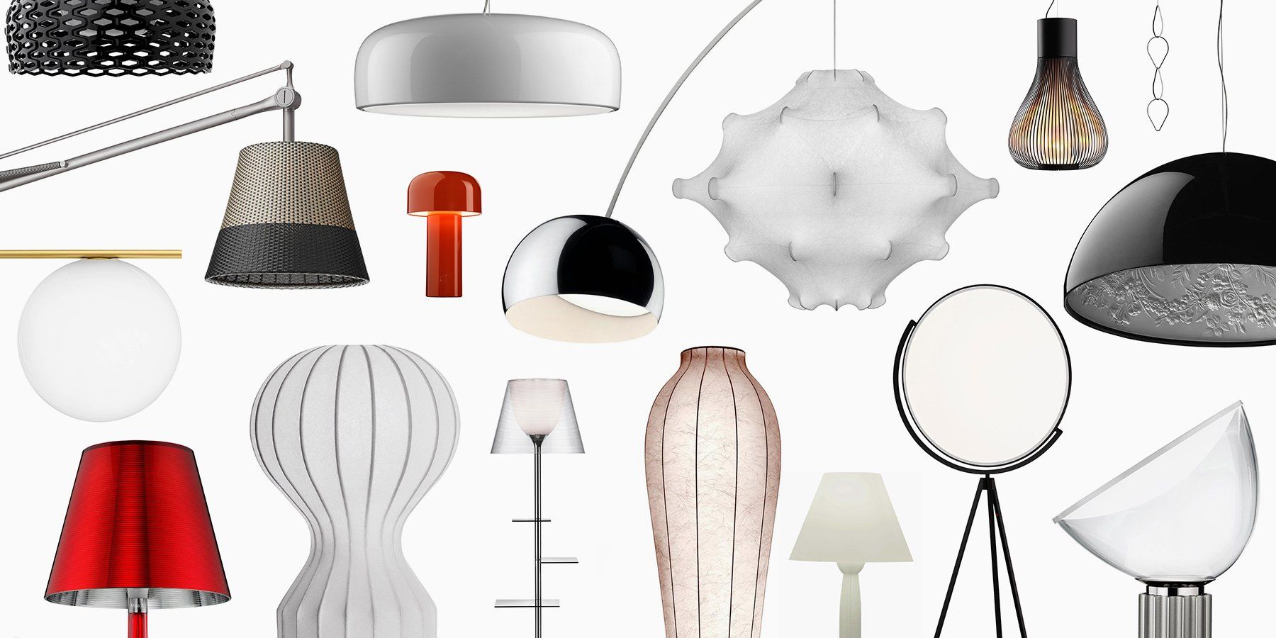 Selección de diversas lámparas de la marca italiana Flos