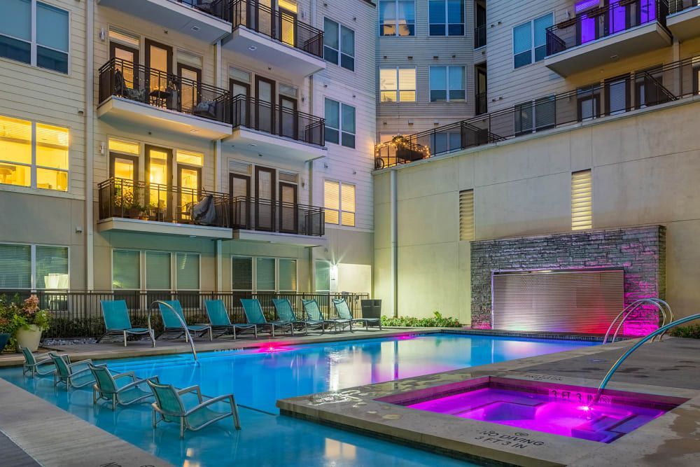 Resort Style Pool at Twilight at The Marq at West 7th