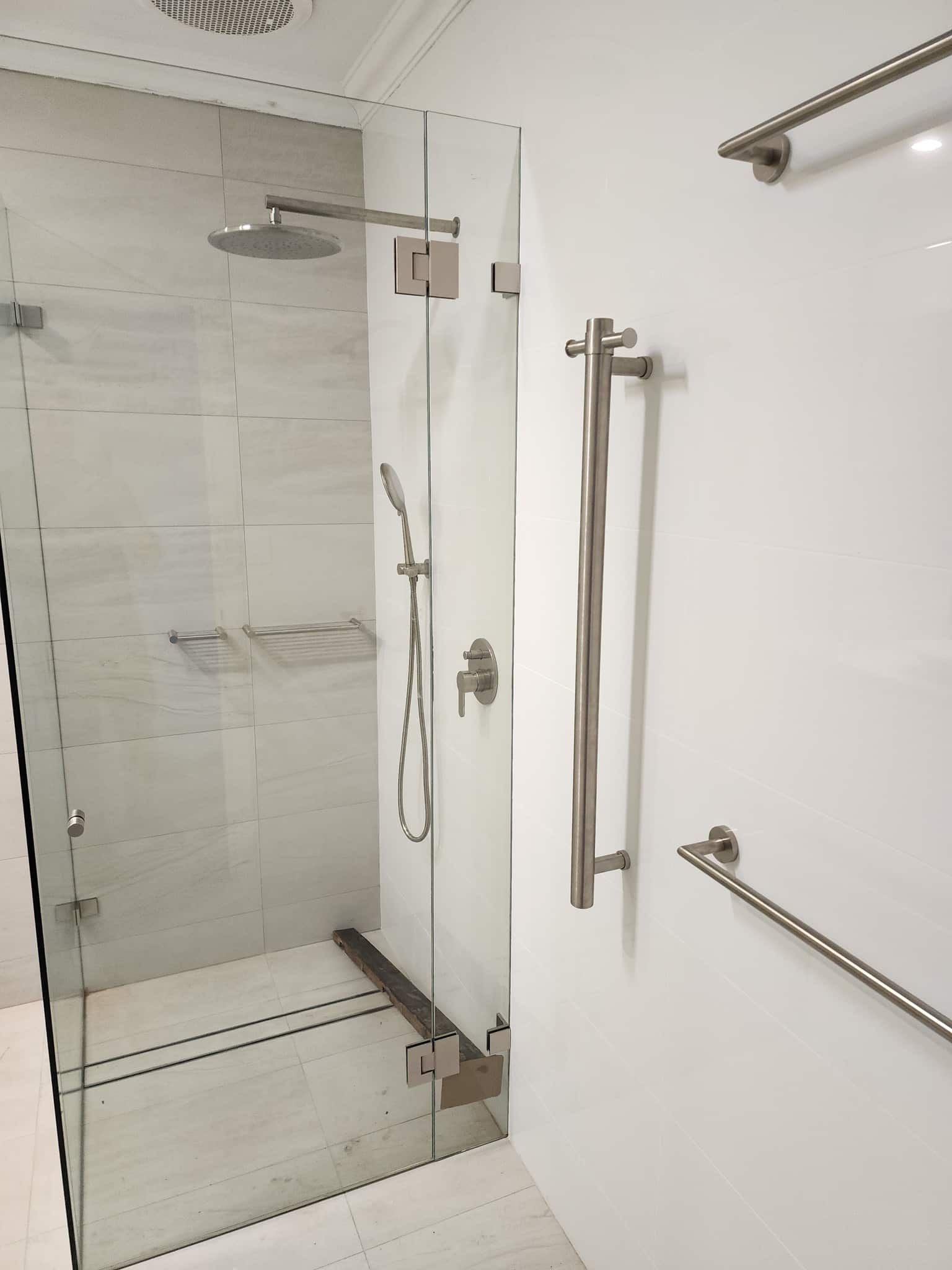 A Bathroom With A Walk In Shower — Renovate A Space In Wyong, NSW