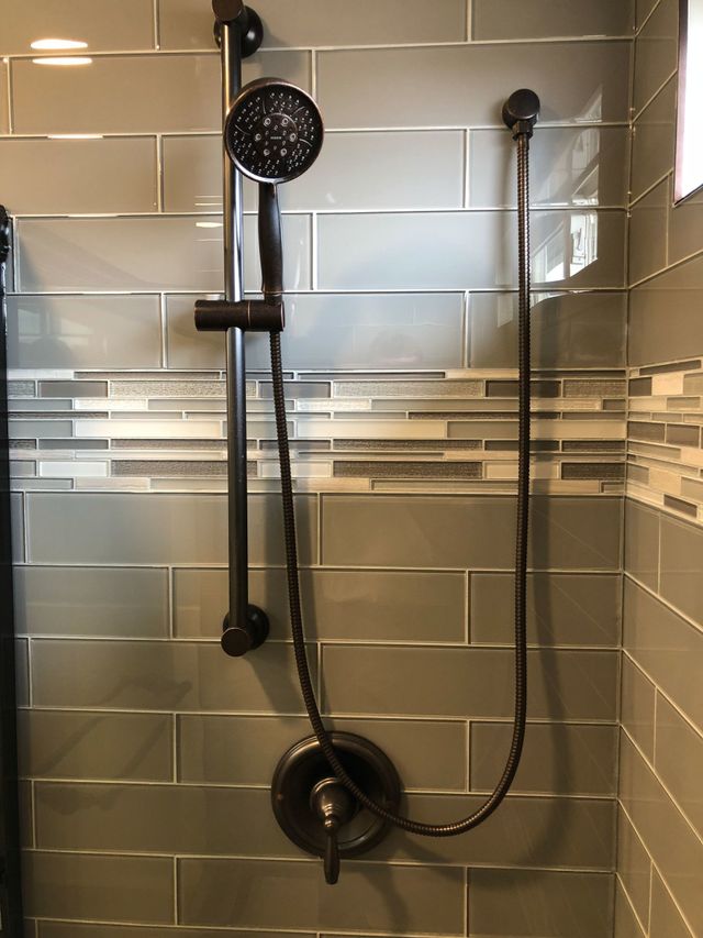 Shower Tile Border, Tile Chair Rail Height In Bathroom