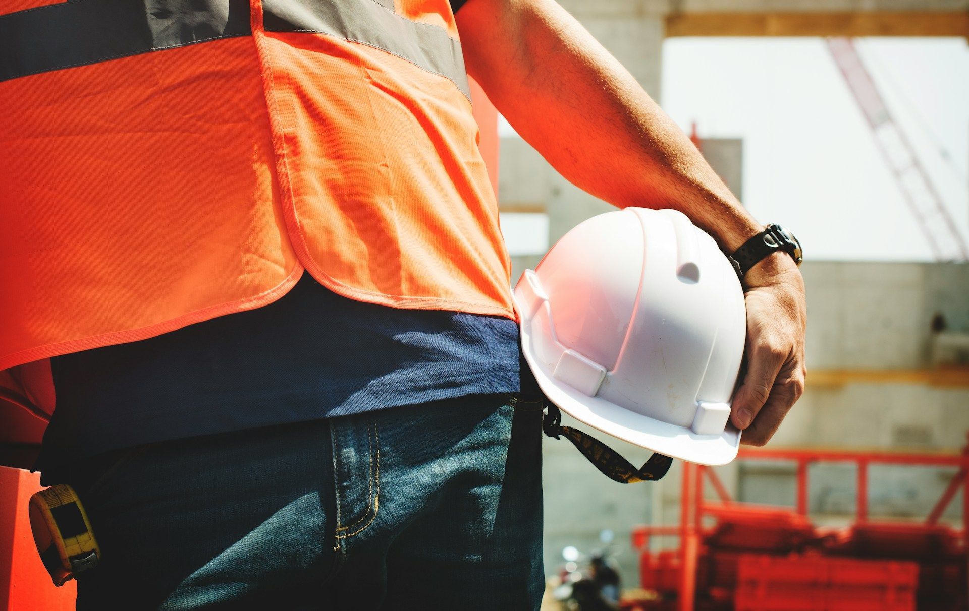 builder in a construction site