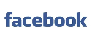 The facebook logo is blue and white on a white background.