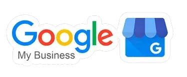 A google my business logo with a picture of a store.