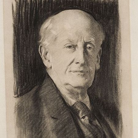 Charcoal on paper drawing of the first NAACP President Moorfield Storey.