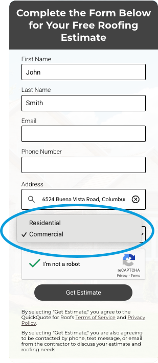 A laptop computer is open to a website showing QuickQuote report and pointing to disclaimer