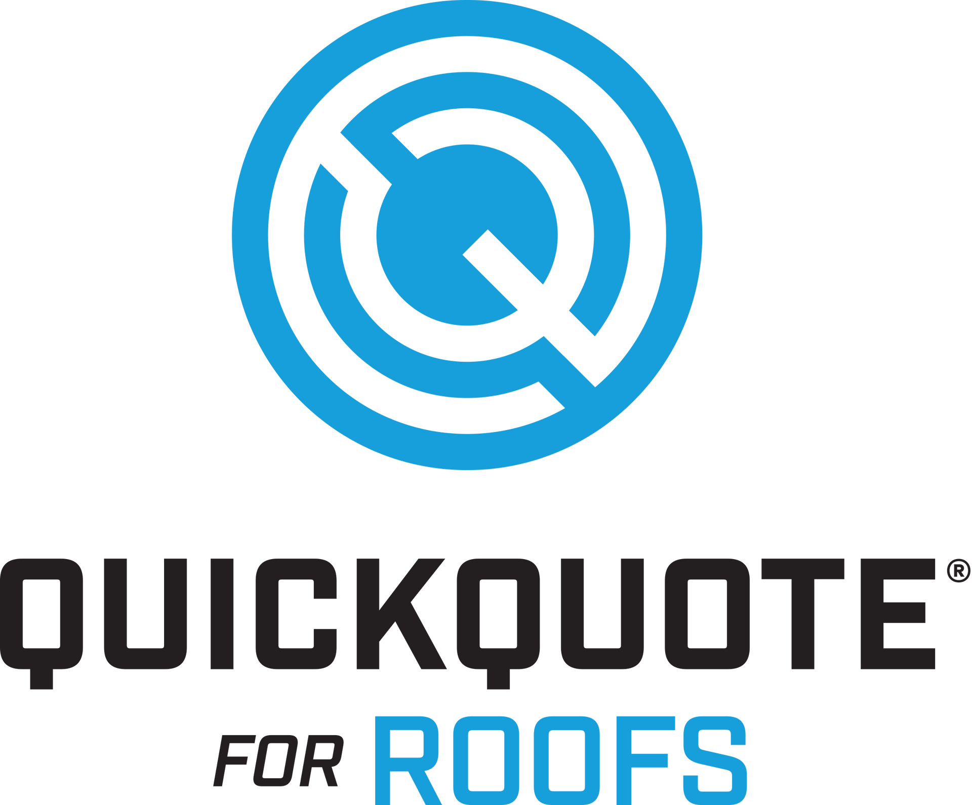 a logo for quickquote for roofs