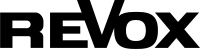 REVOX-Logo in fetter schwarzer Schrift auf weißem Hintergrund