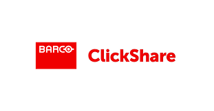 Barco ClickShare-Logo auf weißem Hintergrund