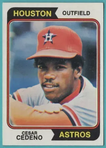 A baseball card of cesar cedeno from the astros
