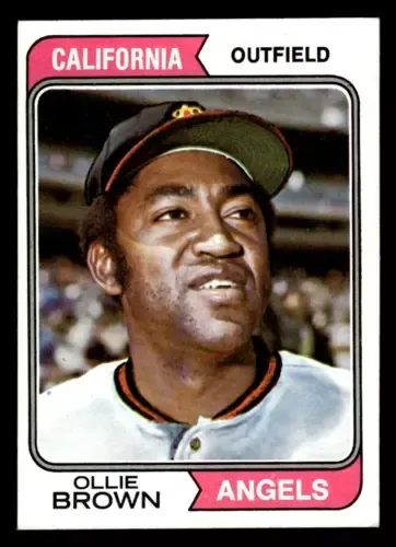 A baseball card of ollie brown from the angels