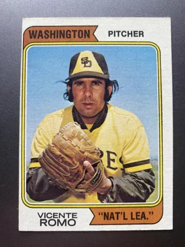 Washington pitcher vicente romo is holding a baseball glove