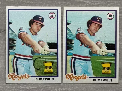 Two baseball cards of bump wills from the rangers