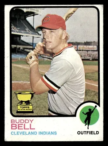 A baseball card of buddy bell from the cleveland indians
