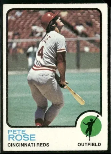 A baseball card of pete rose from the cincinnati reds