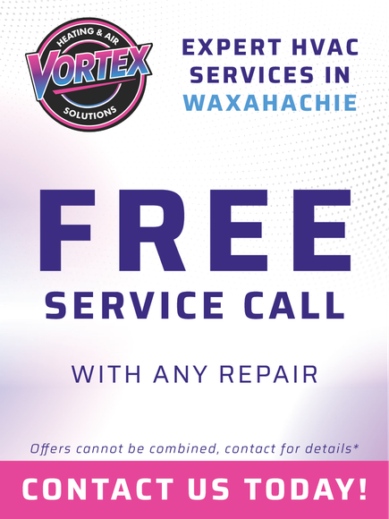 Vortex Heating & Air Solutions advertisement for a $59 HVAC tune-up in Waxahachie.