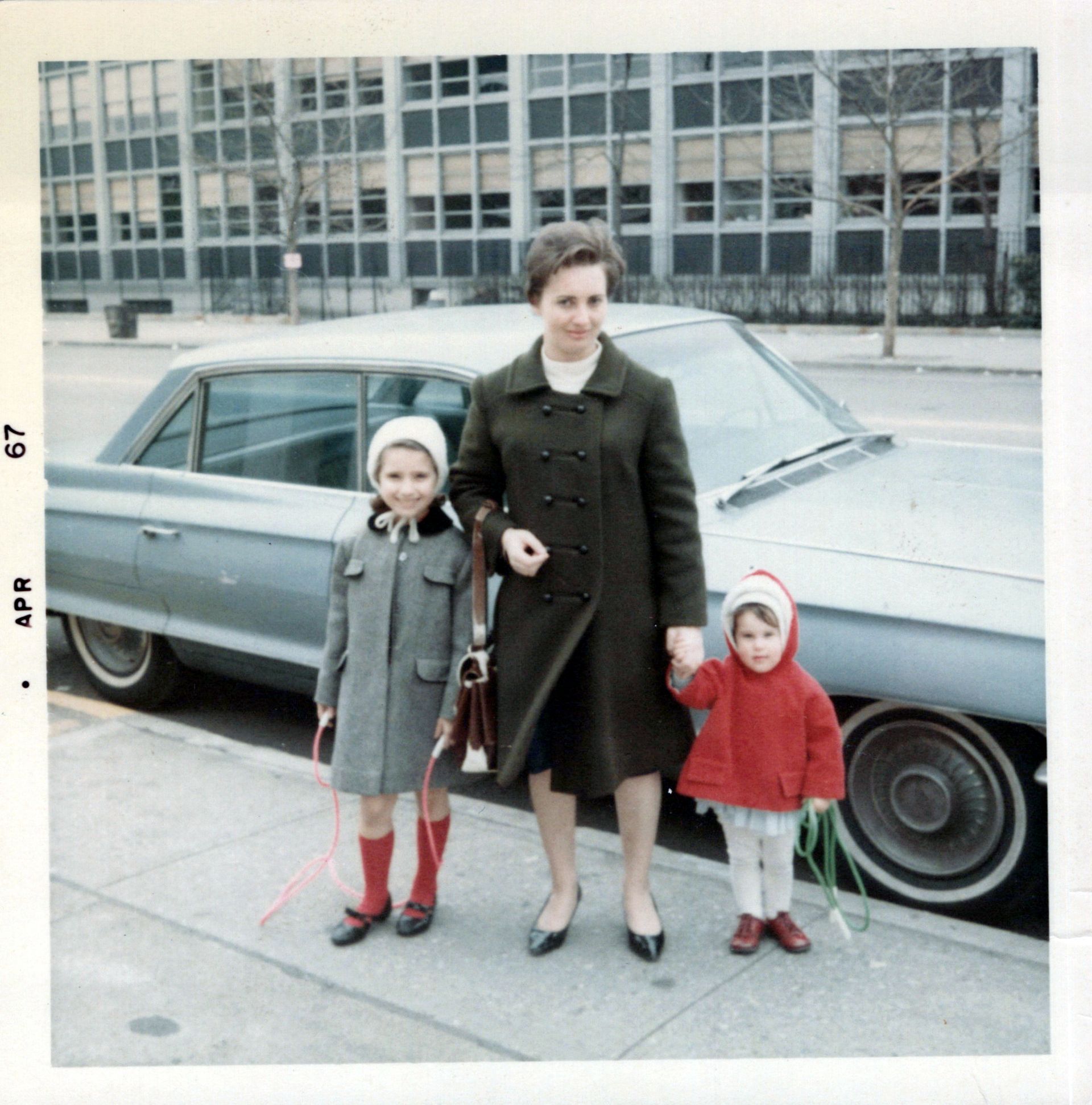 A photo of a woman and two children taken in 1967