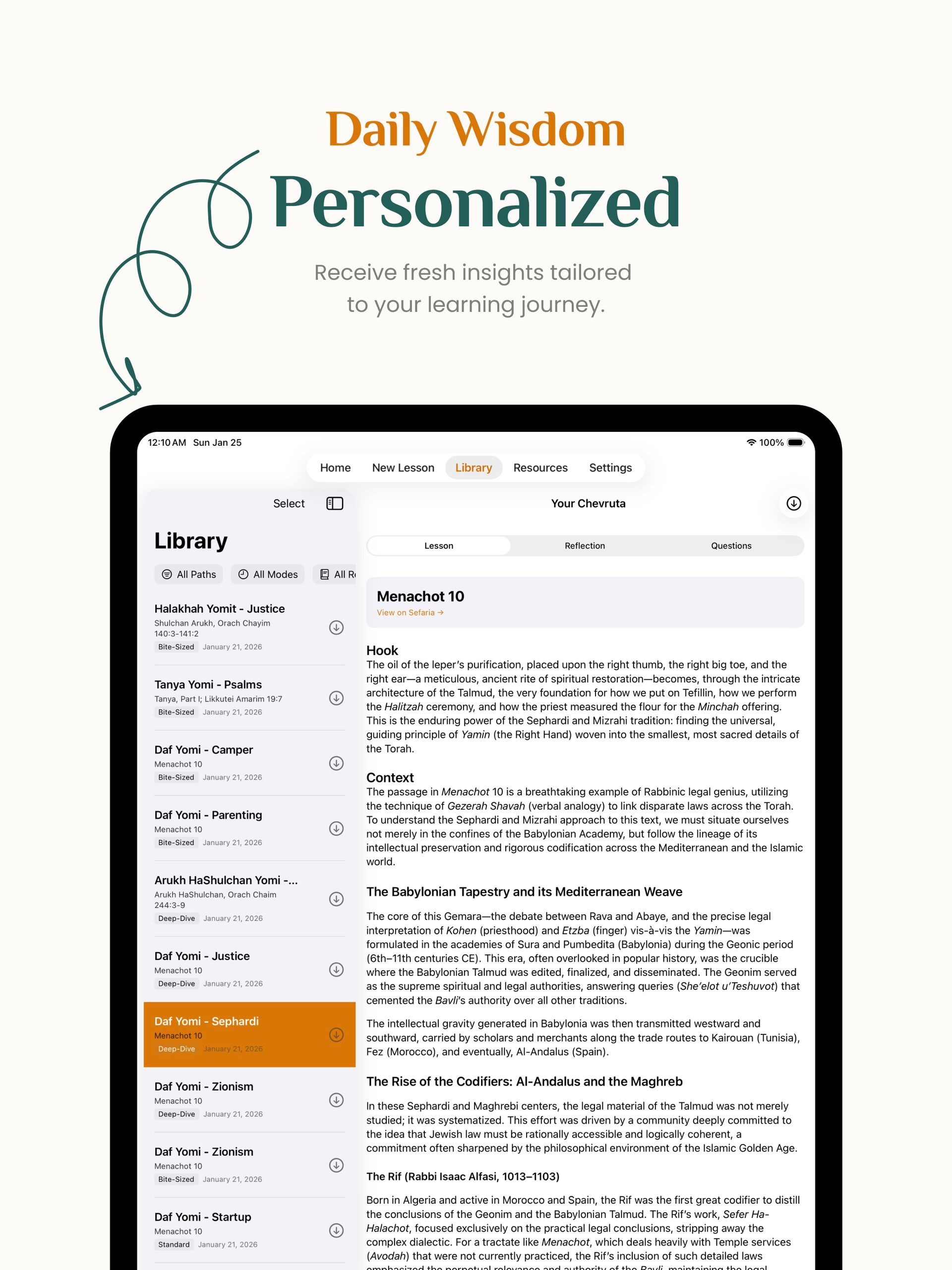 A tablet displaying a 